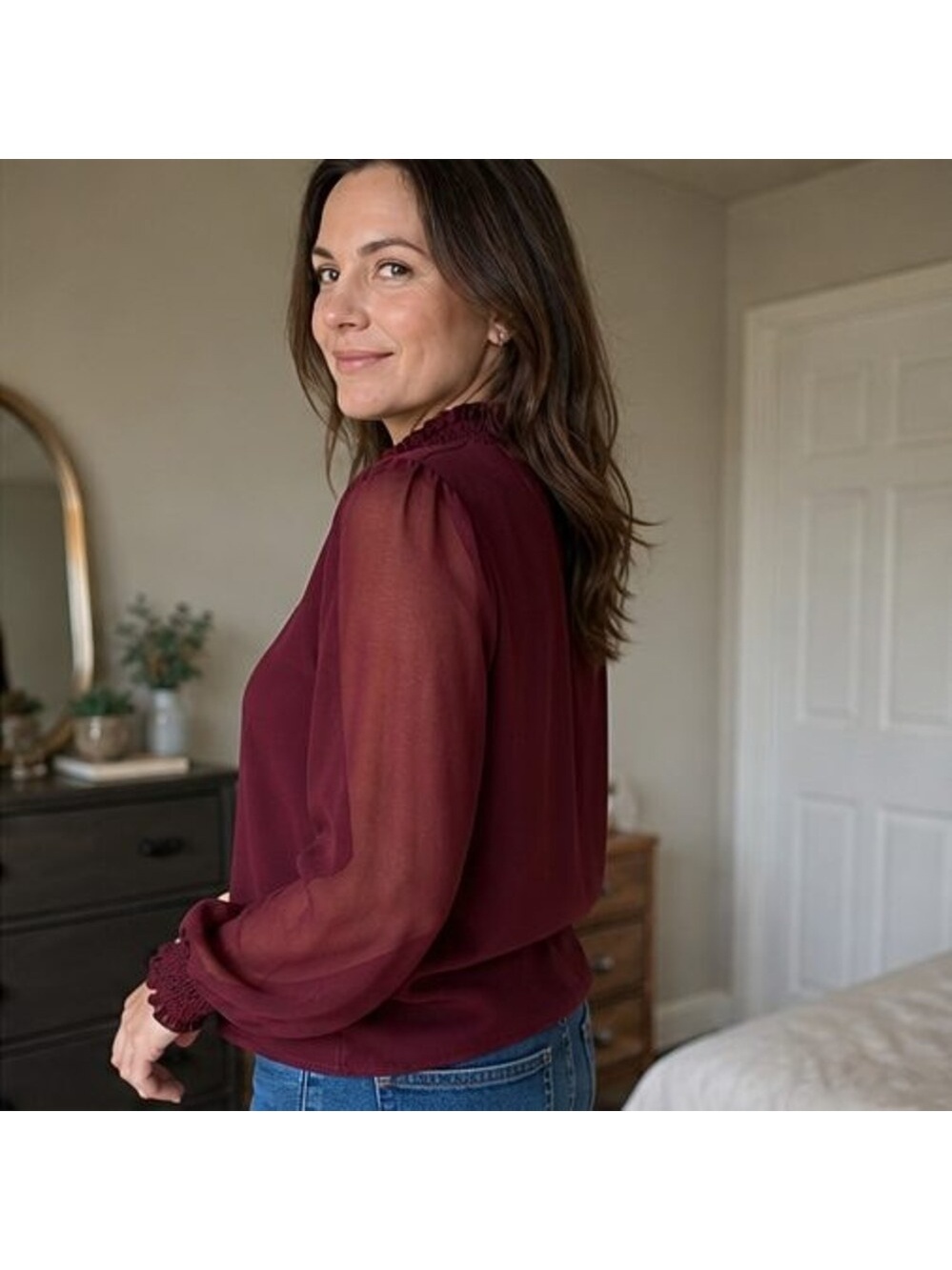 Black Ruffle Blouse - Picture 3 of 6